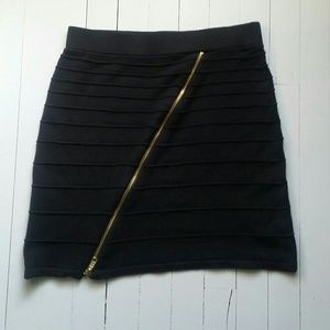 AQUA Bandage Black Mini Skirt